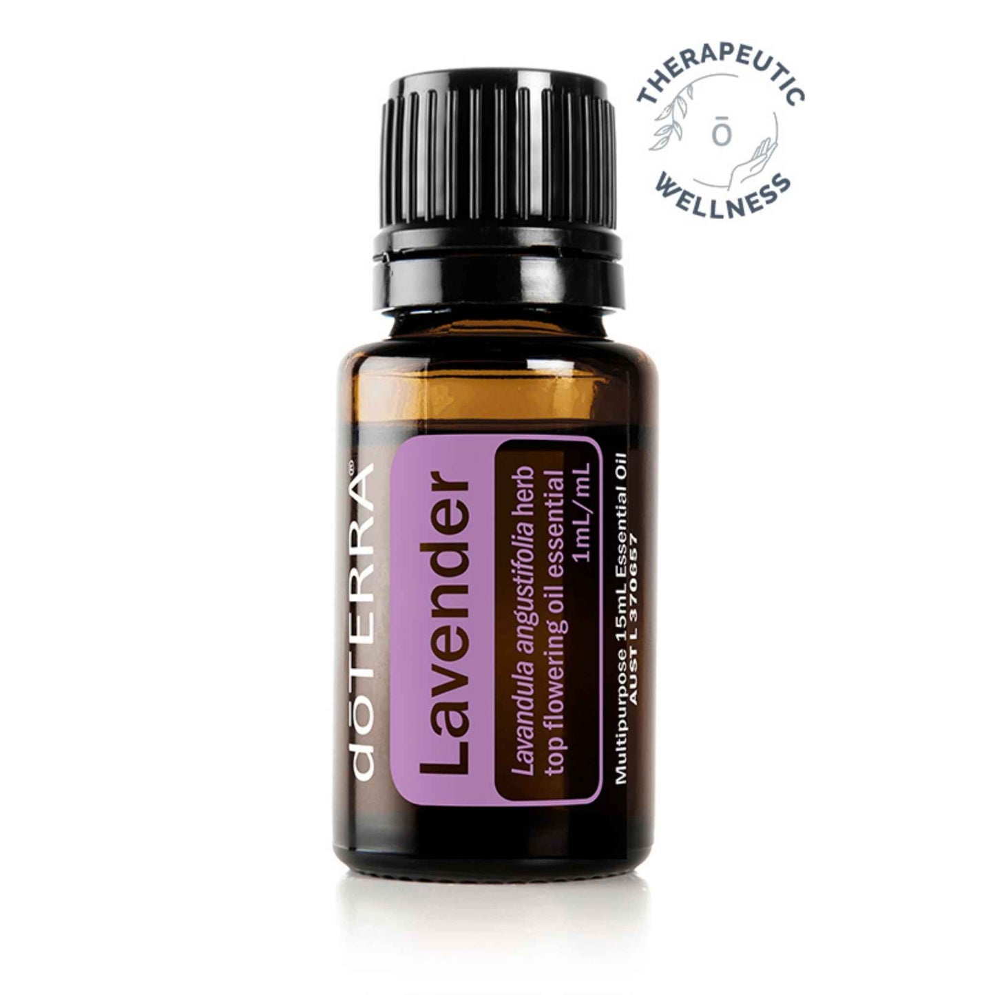 doTERRA Lavender essential oil bottle on a white background