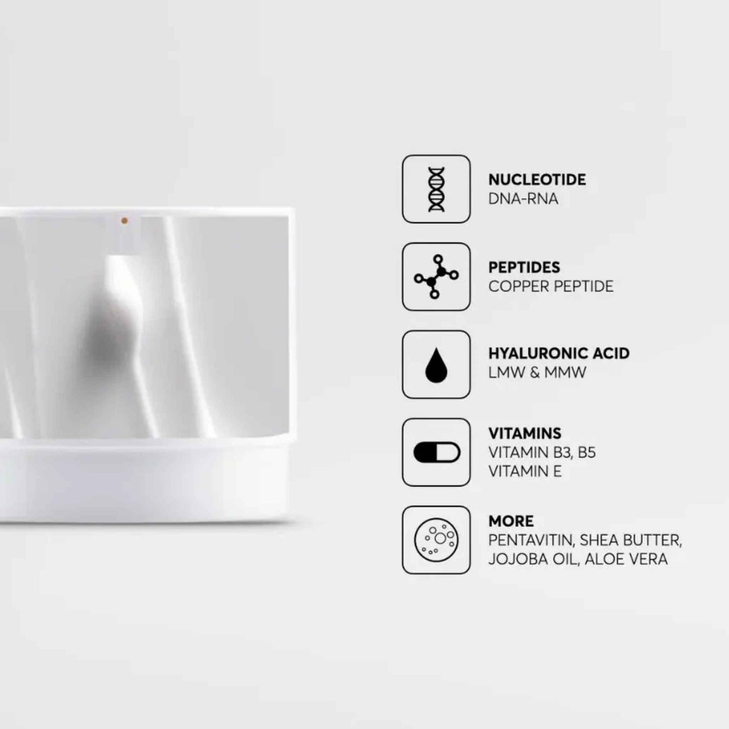 Juliette Armand Ameson DNA-RNA Rejuvenation Cream 50mL with skincare ingredients listed on a light gray background