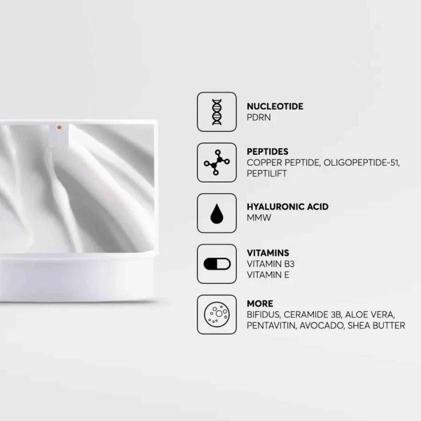 Juliette Armand Ameson PDRN Rejuvenation Cream packaging with ingredient list on a white background