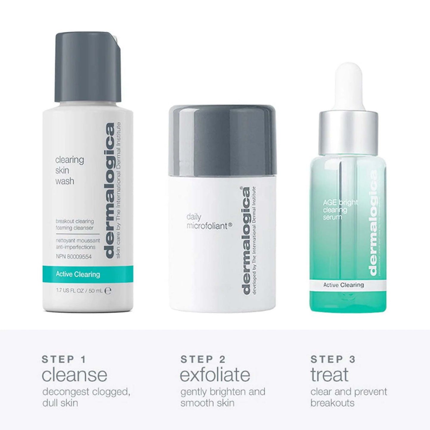 Dermalogica clear + brighten steps