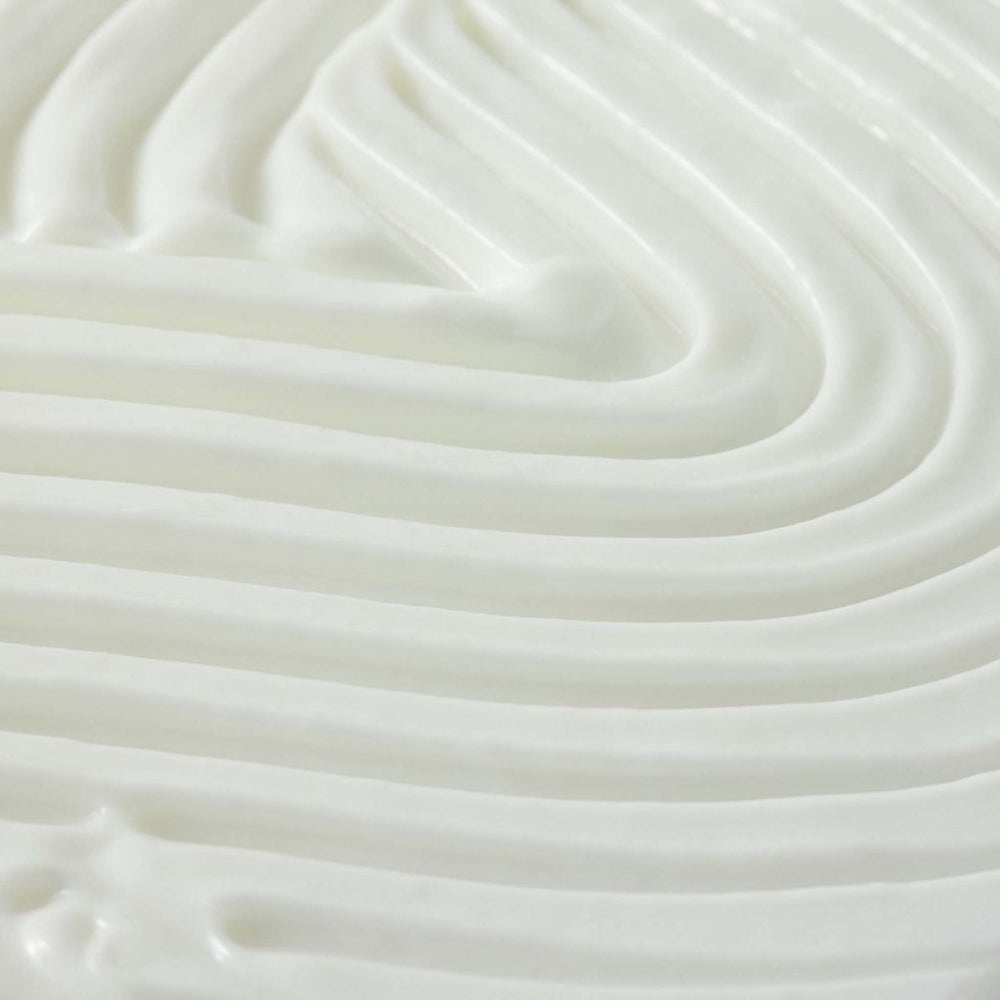 Close-up of smooth, white cream texture
